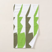 Groen Grijs Abstract Modern Patroon Bad Handdoek (Handdoek)