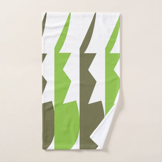 Groen Grijs Abstract Modern Patroon Bad Handdoek (Handdoek)