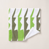 Groen Grijs Abstract Modern Patroon Bad Handdoek (Wasdoekje)