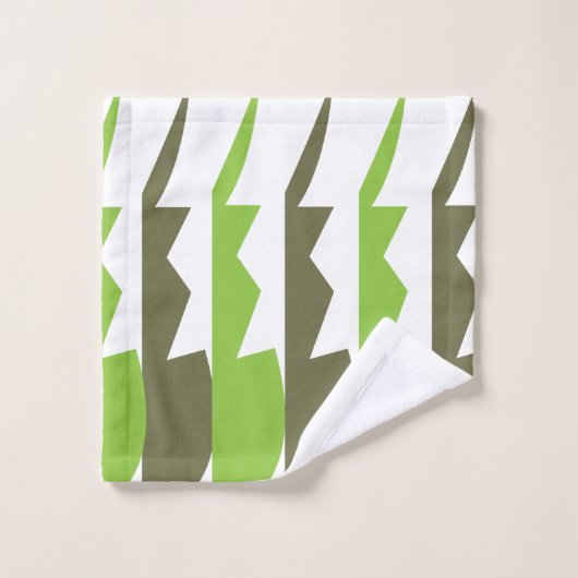 Groen Grijs Abstract Modern Patroon Bad Handdoek (Wasdoekje)