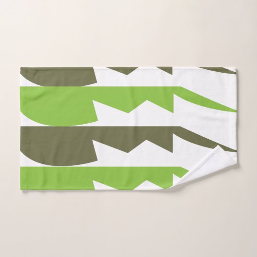 Groen Grijs Abstract Modern Patroon Bad Handdoek (Handdoek)