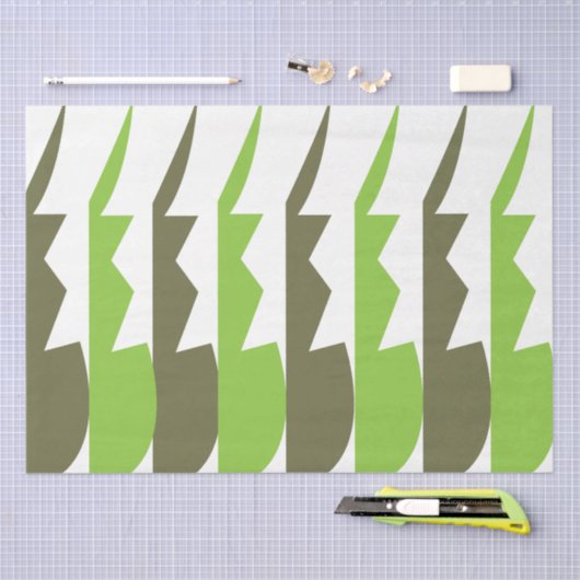 Groen Grijs Abstract Modern Tissuepapier (Craft)