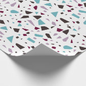 Groen grijs Abstract Terrazzo mosaic Stone Pattern Cadeaupapier (Hoek)