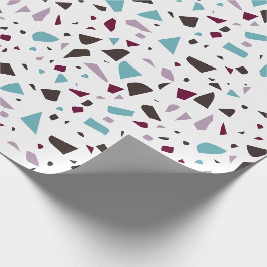 Groen grijs Abstract Terrazzo mosaic Stone Pattern Cadeaupapier (Hoek)