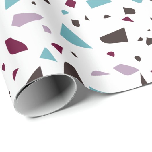 Groen grijs Abstract Terrazzo mosaic Stone Pattern Cadeaupapier (Rol Hoek)