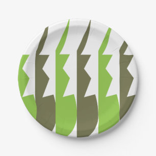 Groen Grijs Abstracte Moderne Partij Papieren Bordje