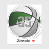 Groen Grijs Basketbal Team Kleuren Speler Naam Sticker (Vel)