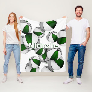 Groen Grijs Basketbal Team Kleuren Sport Decor Fleece Deken