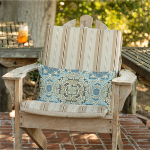 Groen grijs Blauw Blauwgroen Ochre Taupe Brown Tri Buitenkussen