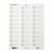 Groen Grijs Bloemen Bruiloft Retouradres Label (Full Sheet)