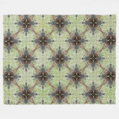 Groen, grijs, Bronze, wit bloempatroon Fleece Deken (Voorkant (Horizontaal))