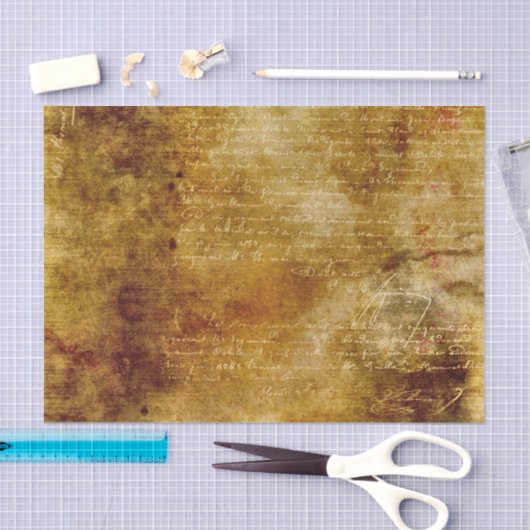 Groen grijs bruin textuur met  script tissuepapier (Craft)