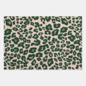 Groen Grijs Bruin Zwart Leopard Dierenprint Inpakpapier Vel (Voorkant 2)