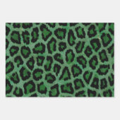 Groen Grijs Bruin Zwart Leopard Dierenprint Inpakpapier Vel (Voorkant)