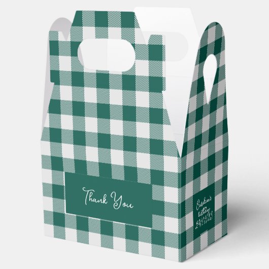 Groen Grijs Buffel Plaid Check Bedankdoosjes (Geopend)