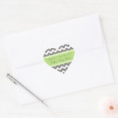 Groen Grijs Chevron Baby shower Favor Stickers (Envelop)