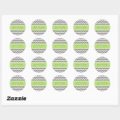 Groen Grijs Chevron Baby shower Favor Stickers (Vel)