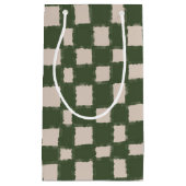 Groen grijs dambord Elegant geruit patroon Klein Cadeauzakje (Voorkant)