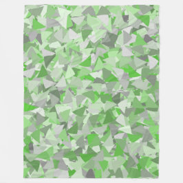 Groen Grijs Driehoek Patroon Fleece Deken