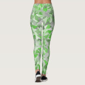 Groen Grijs Driehoek Patroon Leggings (Achterkant)
