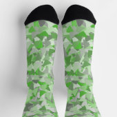 Groen Grijs Driehoek Patroon Sokken (Top)