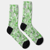 Groen Grijs Driehoek Patroon Sokken (Rechts)