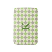 Groen, grijs en White Argyle Bath Mat (Voorkant Verticaal)