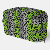Groen grijs en zwart digitale pixelstrepen toilettasje (Rechterhoek)