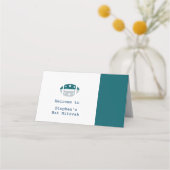 Groen Grijs Football Ticket Bat Mitzvah Zitplaatse Plaatskaartje (Achterkant)