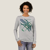 Groen Grijs Geometrische Diagonale MCM Look Tri-Blend Shirt (Voorkant)