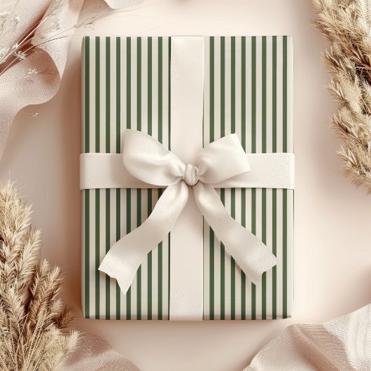 Groen/grijs gestreept elegant inpakpapier