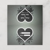 Groen grijs glitter en hart plaatskaartje (Buitenkant ongevouwen)