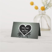 Groen grijs glitter en hart plaatskaartje (Achterkant)