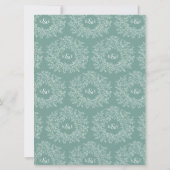 Groen grijs hand getrokken blad monogram kunst bru kaart (Achterkant)