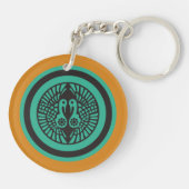  Groen Grijs Ikko Ikki Japan Mon Oriental Sleutelhanger (Achterkant)