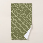 Groen Grijs Kleur Bloemen Blad Patroon Bad Handdoek (Handdoek)