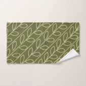 Groen Grijs Kleur Bloemen Blad Patroon Bad Handdoek (Handdoek)
