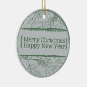 Groen grijs laat Kerstmis achter Keramisch Ornament (Rechts)