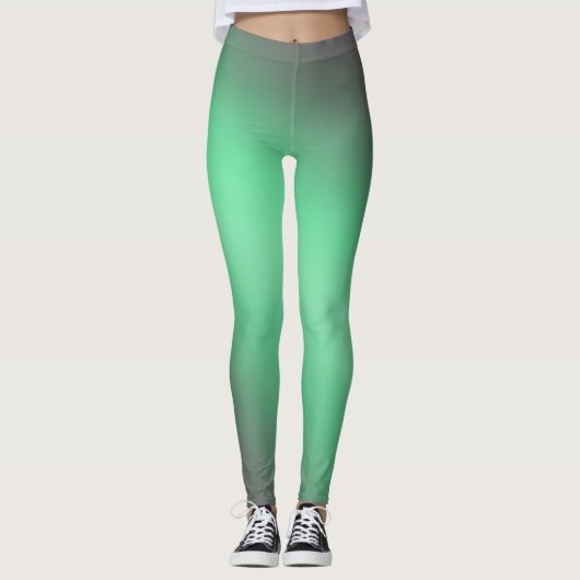 Groen grijs maanlicht ombre effect leggings (Voorkant)