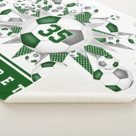 Groen Grijs Meisjes Sport voetballen Sherpa Deken