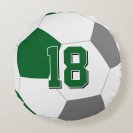 groen grijs of ELKE teamkleuren kinder voetbal Rond Kussen
