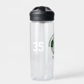 Groen Grijs School Club Team Kleuren Custom Voetba Waterfles (Voorkant)