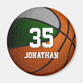groen grijs sportteam kleuren tiener basketbal magneet (Voorkant)