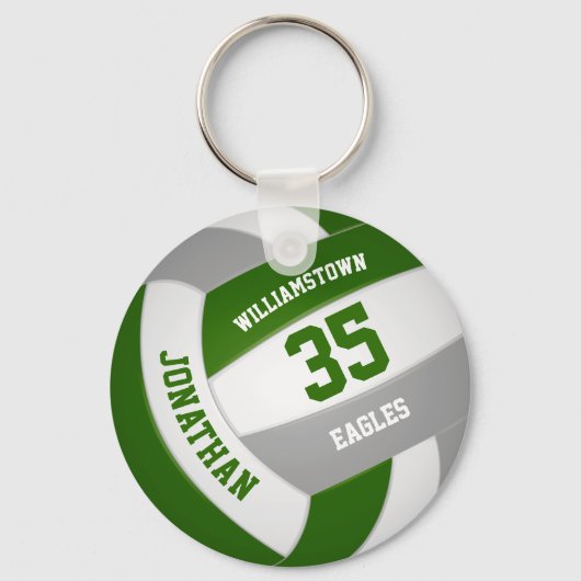groen grijs sportteam kleuren volleyball sleutelhanger (Voorkant)