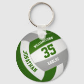 groen grijs sportteam kleuren volleyball sleutelhanger (Achterkant)