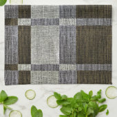Groen & grijs tapestatroon keukenhanddoeken (Gevouwen)