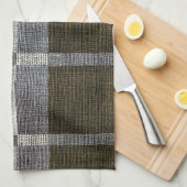Groen & grijs tapestatroon keukenhanddoeken (Quarter Fold)