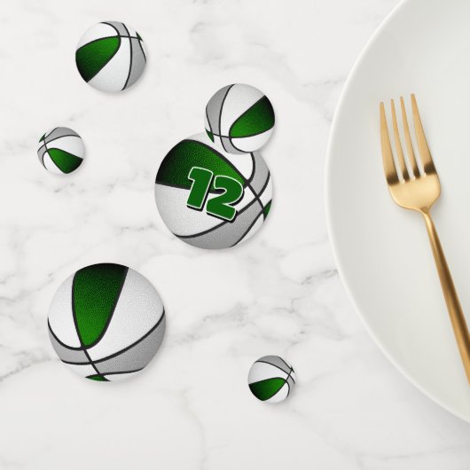 Groen Grijs Team Kleuren Basketbal Party Confetti (Groep)