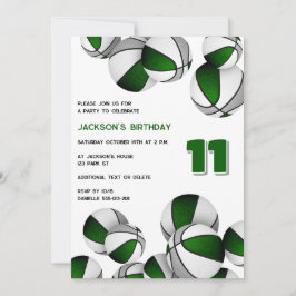 Groen Grijs Team Kleuren Basketballen Sportfeest Kaart