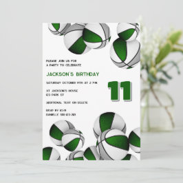 Groen Grijs Team Kleuren Basketballen Sportfeest Kaart